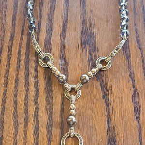 Light bronze crystal necklace